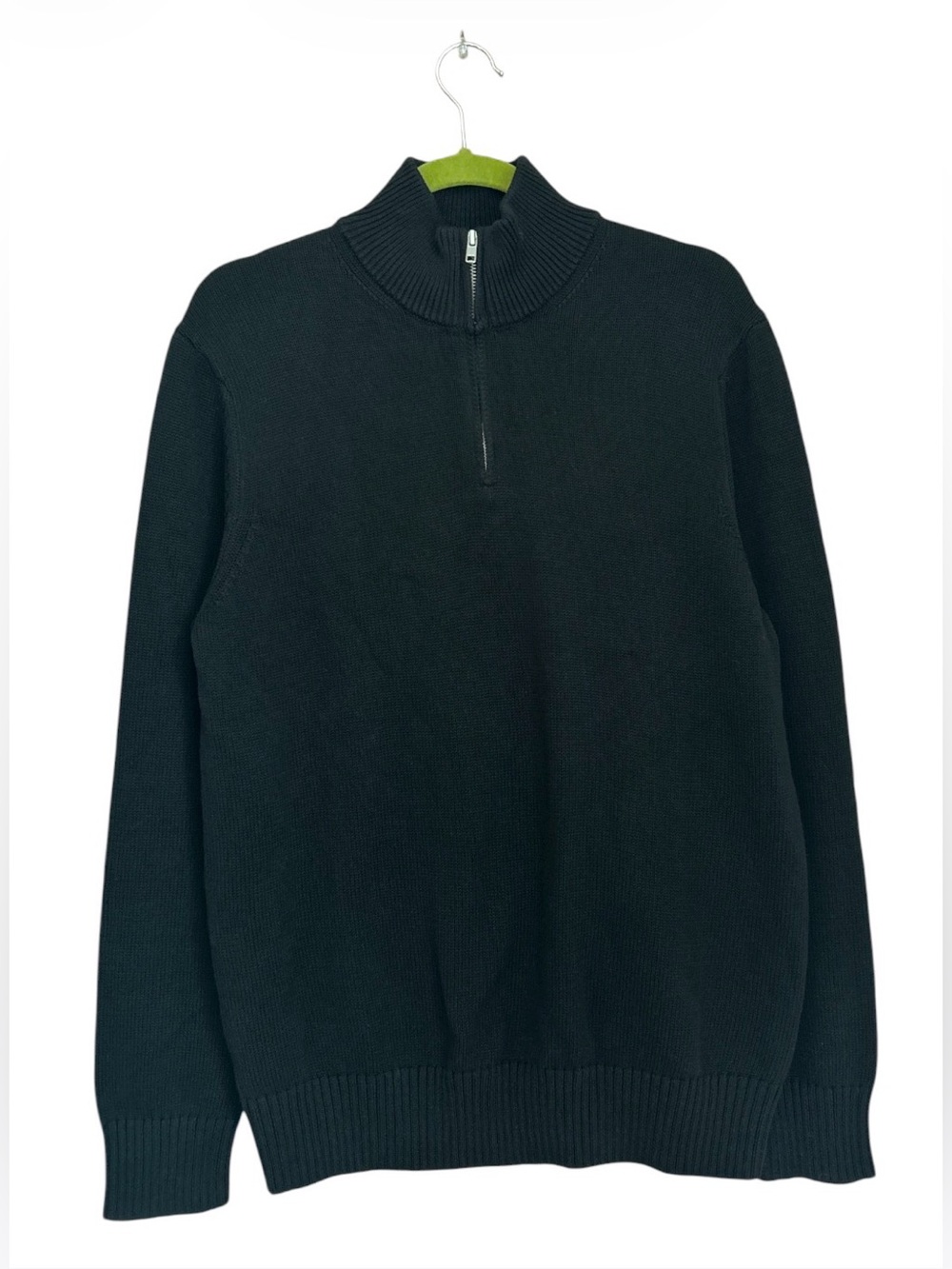 NWT Quince Men’s 100% Organic Cotton Quarter-Zip Sweater Black Large - Picture 2 of 12